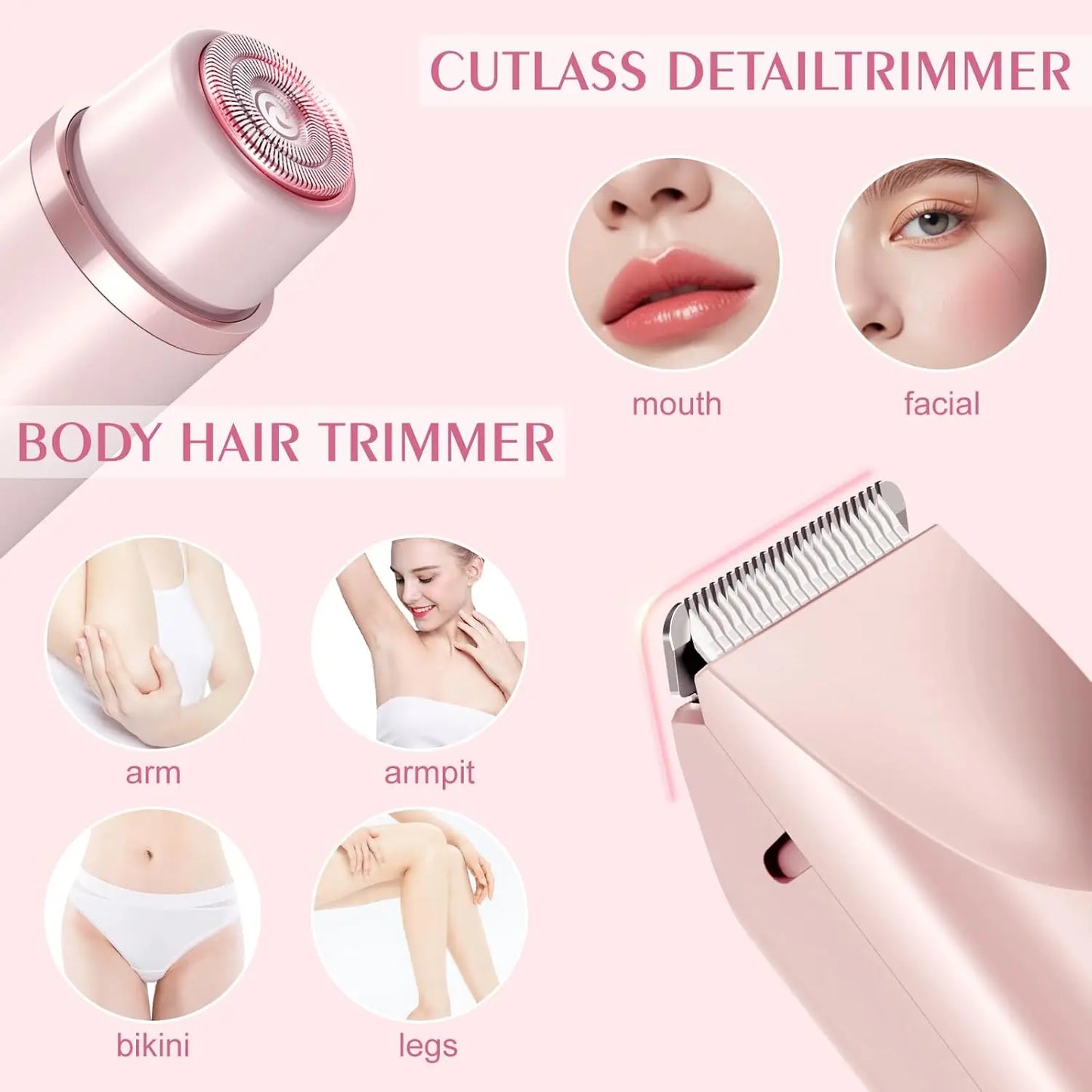 Electric Razor Woman Shaver Painless Women Mustache Epilator Leg Bikini Body Hair Trimmer for Women Facial Epilator Hair Remover